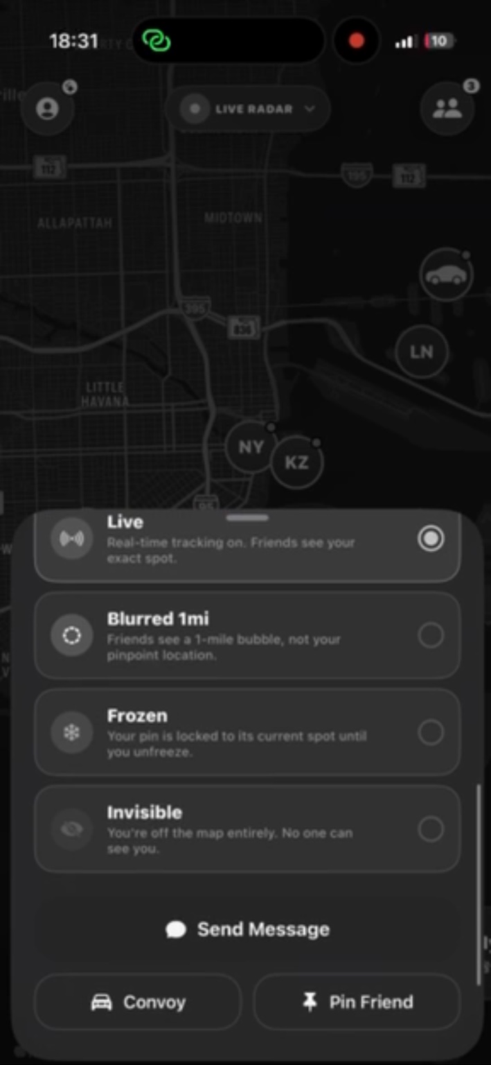 Qone location privacy modes